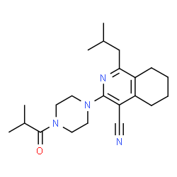ChemSpider 2D Image | 1-Isobutyl-3-(4-isobutyryl-1-piperazinyl)-5,6,7,8-tetrahydro-4-isoquinolinecarbonitrile | C22H32N4O