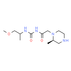 ChemSpider 2D Image | N-[(1-Methoxy-2-propanyl)carbamoyl]-2-[(2R)-2-methyl-1-piperazinyl]acetamide | C12H24N4O3
