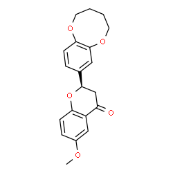 ChemSpider 2D Image | (2R)-6-Methoxy-2-(2,3,4,5-tetrahydro-1,6-benzodioxocin-8-yl)-2,3-dihydro-4H-chromen-4-one | C20H20O5