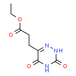 ChemSpider 2D Image | 1,2,4-triazine-6-propanoic acid, 3,5-dihydroxy-, ethyl ester | C8H11N3O4