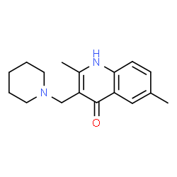 ChemSpider 2D Image | 2,6-dimethyl-3-(piperidin-1-ylmethyl)quinolin-4-ol | C17H22N2O