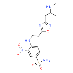 ChemSpider 2D Image | 4-[(2-{3-[2-(Methylamino)propyl]-1,2,4-oxadiazol-5-yl}ethyl)amino]-3-nitrobenzenesulfonamide | C14H20N6O5S