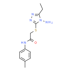 ChemSpider 2D Image | 2-[(4-Amino-5-ethyl-4H-1,2,4-triazol-3-yl)sulfanyl]-N-(4-methylphenyl)acetamide | C13H17N5OS