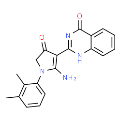 ChemSpider 2D Image | 2-[2-Amino-1-(2,3-dimethylphenyl)-4-oxo-4,5-dihydro-1H-pyrrol-3-yl]-4(1H)-quinazolinone | C20H18N4O2