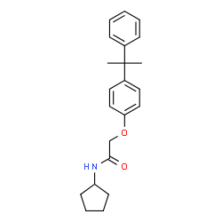ChemSpider 2D Image | N-Cyclopentyl-2-[4-(2-phenyl-2-propanyl)phenoxy]acetamide | C22H27NO2