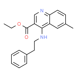 ChemSpider 2D Image | Ethyl 6-methyl-4-[(2-phenylethyl)amino]-3-quinolinecarboxylate | C21H22N2O2