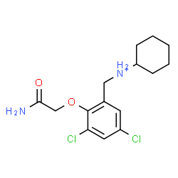 ChemSpider 2D Image | N-[2-(2-Amino-2-oxoethoxy)-3,5-dichlorobenzyl]cyclohexanaminium | C15H21Cl2N2O2