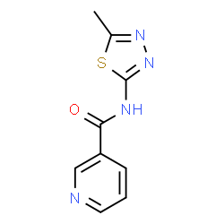 ChemSpider 2D Image | N-(5-Methyl-1,3,4-thiadiazol-2-yl)nicotinamide | C9H8N4OS