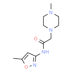 ChemSpider 2D Image | N-(5-Methyl-1,2-oxazol-3-yl)-2-(4-methyl-1-piperazinyl)acetamide | C11H18N4O2