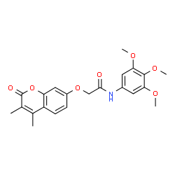 ChemSpider 2D Image | 2-[(3,4-Dimethyl-2-oxo-2H-chromen-7-yl)oxy]-N-(3,4,5-trimethoxyphenyl)acetamide | C22H23NO7