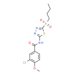 ChemSpider 2D Image | N-[5-(Butylsulfonyl)-1,3,4-thiadiazol-2-yl]-3-chloro-4-methoxybenzamide | C14H16ClN3O4S2