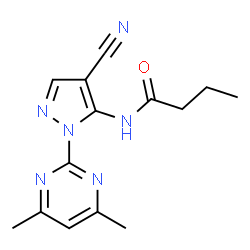 ChemSpider 2D Image | N-[4-Cyano-1-(4,6-dimethyl-2-pyrimidinyl)-1H-pyrazol-5-yl]butanamide | C14H16N6O
