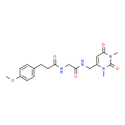 ChemSpider 2D Image | N-(2-{[(1,3-Dimethyl-2,6-dioxo-1,2,3,6-tetrahydro-4-pyrimidinyl)methyl]amino}-2-oxoethyl)-3-(4-methoxyphenyl)propanamide | C19H24N4O5
