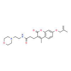 ChemSpider 2D Image | 3-{4-Methyl-7-[(2-methyl-2-propen-1-yl)oxy]-2-oxo-2H-chromen-3-yl}-N-[2-(4-morpholinyl)ethyl]propanamide | C23H30N2O5