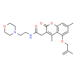 ChemSpider 2D Image | 2-{4,7-Dimethyl-5-[(2-methyl-2-propen-1-yl)oxy]-2-oxo-2H-chromen-3-yl}-N-[2-(4-morpholinyl)ethyl]acetamide | C23H30N2O5