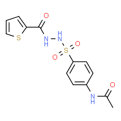 ChemSpider 2D Image | N-(4-{[2-(2-Thienylcarbonyl)hydrazino]sulfonyl}phenyl)acetamide | C13H13N3O4S2
