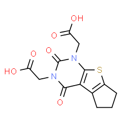 ChemSpider 2D Image | 2,2'-(2,4-Dioxo-6,7-dihydro-2H-cyclopenta[4,5]thieno[2,3-d]pyrimidine-1,3(4H,5H)-diyl)diacetic acid | C13H12N2O6S