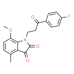 ChemSpider 2D Image | 1-[3-(4-Fluorophenyl)-3-oxopropyl]-7-methoxy-4-methyl-1H-indole-2,3-dione | C19H16FNO4