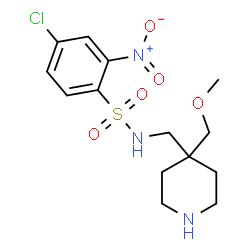 ChemSpider 2D Image | 4-Chloro-N-{[4-(methoxymethyl)-4-piperidinyl]methyl}-2-nitrobenzenesulfonamide | C14H20ClN3O5S