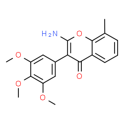 ChemSpider 2D Image | 2-Amino-8-methyl-3-(3,4,5-trimethoxyphenyl)-4H-chromen-4-one | C19H19NO5
