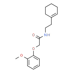 ChemSpider 2D Image | N-[2-(1-Cyclohexen-1-yl)ethyl]-2-(2-methoxyphenoxy)acetamide | C17H23NO3