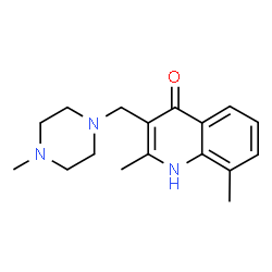 ChemSpider 2D Image | 2,8-Dimethyl-3-[(4-methylpiperazin-1-yl)methyl]quinolin-4-ol | C17H23N3O