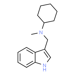 ChemSpider 2D Image | N-(1H-Indol-3-ylmethyl)-N-methylcyclohexanamine | C16H22N2