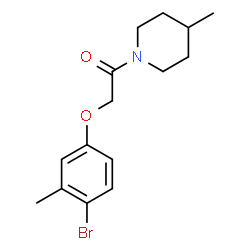ChemSpider 2D Image | 2-(4-Bromo-3-methylphenoxy)-1-(4-methyl-1-piperidinyl)ethanone | C15H20BrNO2