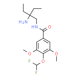 ChemSpider 2D Image | N-(2-Amino-2-ethylbutyl)-4-(difluoromethoxy)-3,5-dimethoxybenzamide | C16H24F2N2O4