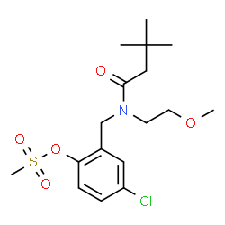 ChemSpider 2D Image | 4-Chloro-2-{[(3,3-dimethylbutanoyl)(2-methoxyethyl)amino]methyl}phenyl methanesulfonate | C17H26ClNO5S