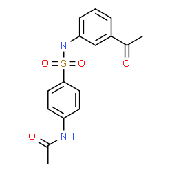 ChemSpider 2D Image | N-{4-[(3-Acetylphenyl)sulfamoyl]phenyl}acetamide | C16H16N2O4S
