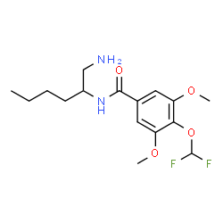 ChemSpider 2D Image | N-(1-Amino-2-hexanyl)-4-(difluoromethoxy)-3,5-dimethoxybenzamide | C16H24F2N2O4