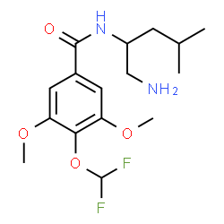 ChemSpider 2D Image | N-(1-Amino-4-methyl-2-pentanyl)-4-(difluoromethoxy)-3,5-dimethoxybenzamide | C16H24F2N2O4