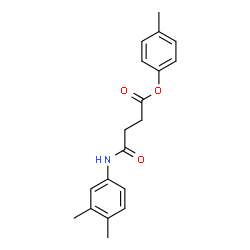 ChemSpider 2D Image | 4-Methylphenyl 4-[(3,4-dimethylphenyl)amino]-4-oxobutanoate | C19H21NO3