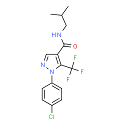 ChemSpider 2D Image | 1-(4-Chlorophenyl)-N-isobutyl-5-(trifluoromethyl)-1H-pyrazole-4-carboxamide | C15H15ClF3N3O