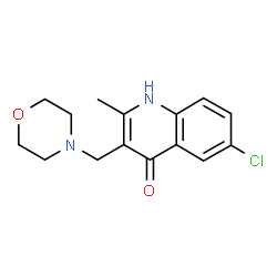ChemSpider 2D Image | 6-chloro-2-methyl-3-(morpholin-4-ylmethyl)quinolin-4-ol | C15H17ClN2O2