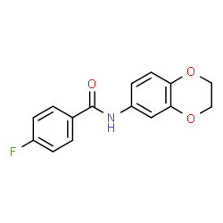 ChemSpider 2D Image | N-(2,3-Dihydro-1,4-benzodioxin-6-yl)-4-fluorobenzamide | C15H12FNO3