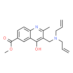 ChemSpider 2D Image | Methyl 3-[(diallylamino)methyl]-4-hydroxy-2-methyl-6-quinolinecarboxylate | C19H22N2O3