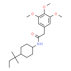 ChemSpider 2D Image | N-[4-(2-Methyl-2-butanyl)cyclohexyl]-2-(3,4,5-trimethoxyphenyl)acetamide | C22H35NO4
