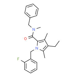 ChemSpider 2D Image | N-Benzyl-4-ethyl-1-(2-fluorobenzyl)-N,3,5-trimethyl-1H-pyrrole-2-carboxamide | C24H27FN2O