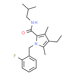 ChemSpider 2D Image | 4-Ethyl-1-(2-fluorobenzyl)-N-isobutyl-3,5-dimethyl-1H-pyrrole-2-carboxamide | C20H27FN2O