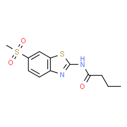 ChemSpider 2D Image | N-[6-(Methylsulfonyl)-1,3-benzothiazol-2-yl]butanamide | C12H14N2O3S2