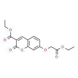 ChemSpider 2D Image | Ethyl 7-(2-ethoxy-2-oxoethoxy)-2-oxo-2H-chromene-3-carboxylate | C16H16O7
