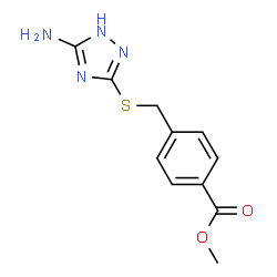 ChemSpider 2D Image | Methyl 4-{[(3-amino-1H-1,2,4-triazol-5-yl)sulfanyl]methyl}benzoate | C11H12N4O2S
