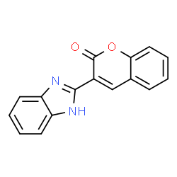 ChemSpider 2D Image | 3-(1H-1,3-benzodiazol-2-yl)chromen-2-one | C16H10N2O2