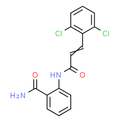 ChemSpider 2D Image | 2-{[3-(2,6-Dichlorophenyl)acryloyl]amino}benzamide | C16H12Cl2N2O2