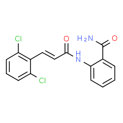 ChemSpider 2D Image | 2-{[(2E)-3-(2,6-Dichlorophenyl)-2-propenoyl]amino}benzamide | C16H12Cl2N2O2