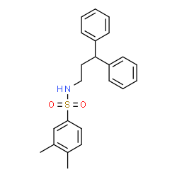 ChemSpider 2D Image | N-(3,3-Diphenylpropyl)-3,4-dimethylbenzenesulfonamide | C23H25NO2S