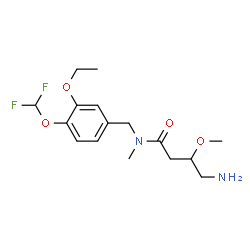 ChemSpider 2D Image | 4-Amino-N-[4-(difluoromethoxy)-3-ethoxybenzyl]-3-methoxy-N-methylbutanamide | C16H24F2N2O4