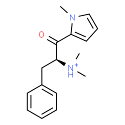 ChemSpider 2D Image | (2S)-N,N-Dimethyl-1-(1-methyl-1H-pyrrol-2-yl)-1-oxo-3-phenyl-2-propanaminium | C16H21N2O